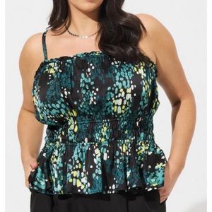 🆕 Peplum Square Neck Cami Top 1 1X 14 16 NWT Torrid New! Camisole Top
